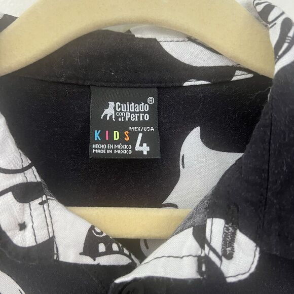 cuidado con el perro Boys Button Up Shirt Ghost Size 4t - Picture 8 of 10